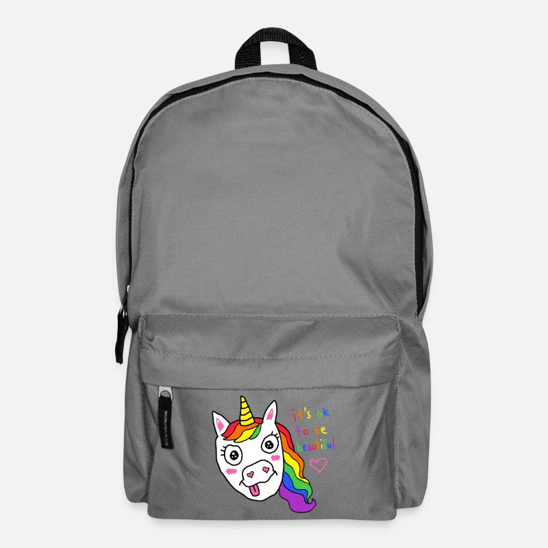 Es ist okay, ein schönes Regenbogen-Einhorn zu sein - Rucksack - Mittelgrau
