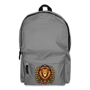Tête de lion royale ornement doré - Sac à dos - gris éléphant - Devant