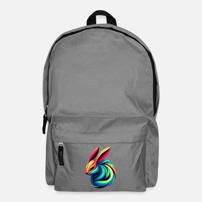 Rainbow Bunny Colour Swirl - Backpack - elephant grey