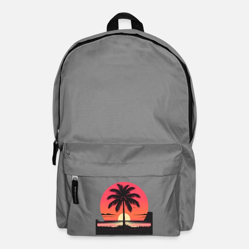 Sunset Palm Island - Backpack - elephant grey