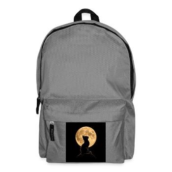 Wolfssilhouette unter Vollmond - Rucksack - Mittelgrau - Vorne
