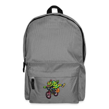 Gecko auf BMX: bunte Fahrt - Rucksack - Mittelgrau - Vorne