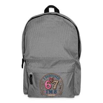 Birthday 8 Year Old Girl Western Cowboy Gift - Backpack - elephant grey - Front