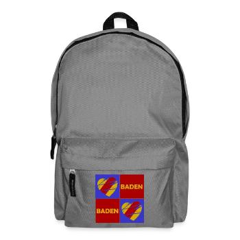Baden Herz Quadrat - Rucksack - Mittelgrau - Vorne