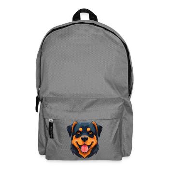 Rottweiler (comic portrait) - Backpack - elephant grey - Front