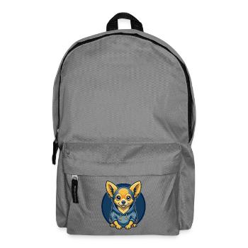 Chihuahua Dog Kawaii Mascotte Cartoon Clipart Logo - Sac à dos - gris éléphant - Devant