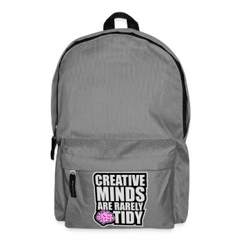 Les esprits créatifs sont rarement bien rangés Logo créatif drôle - Sac à dos - gris éléphant - Devant