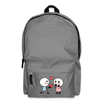 Couple amoureux - Sac à dos - gris éléphant - Devant