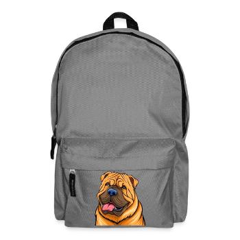 Shar-Pei (Comic Portrait) - Backpack - elephant grey - Front