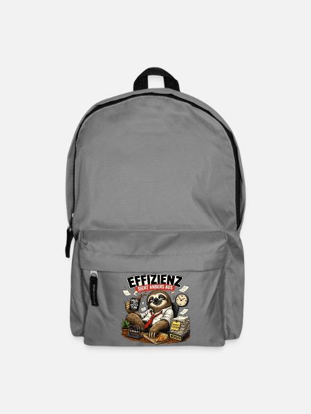 Effizienz Sieht Anders Aus Faultier Shirt - Rucksack - Mittelgrau