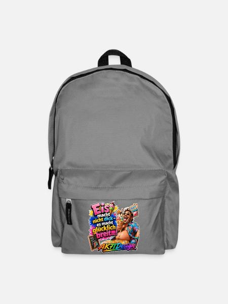 Eis macht glücklich breit – Lustiger Eis Spruch - Rucksack - Mittelgrau