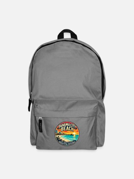 Panama City Beach Retro Sunset Pier Emblem - Rucksack - Mittelgrau