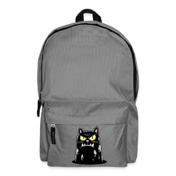 Grimmige Katzenportrait - Rucksack - Mittelgrau - Vorne