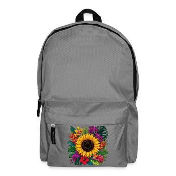 Fleur tropicale de tournesol - Sac à dos - gris éléphant - Devant