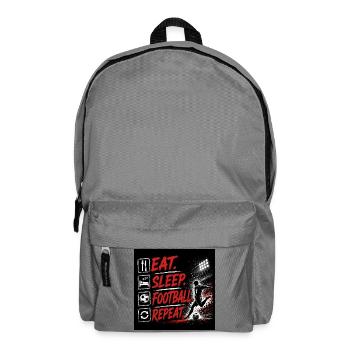 Eat Sleep Football Repeat - Backpack - elephant grey - Front