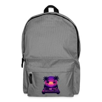 Vinyle coucher plage palmier - Sac à dos - gris éléphant - Devant