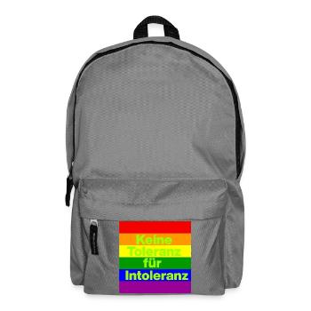 KEINE TOLERANZ FÜR INTOLERANZ, NIE WIEDER, NO NZS - Rucksack - Mittelgrau - Vorne
