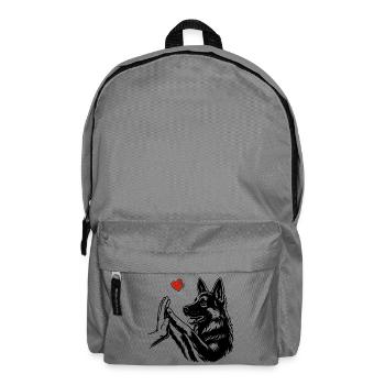 German Shepherd Dog T-shirt Friendship - Backpack - elephant grey - Front