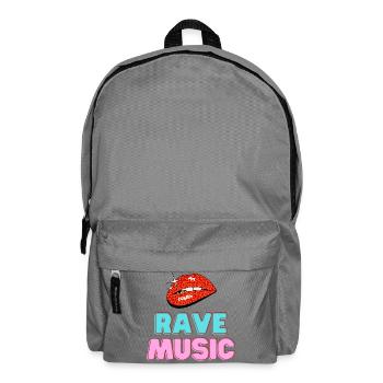 Rave-Musik Leopardenlippen Neontext - Rucksack - Mittelgrau - Vorne