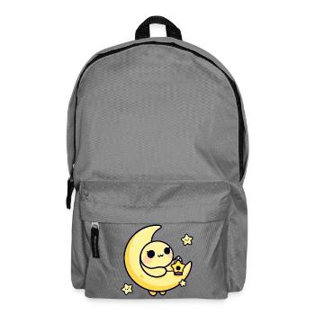 Moonlit Cute Moon with Star Lantern - Backpack - elephant grey - Front