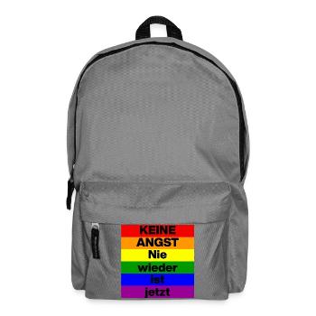 KEINE ANGST NIE WIEDER IST JETZT,  NO NZS, NO AFD - Rucksack - Mittelgrau - Vorne