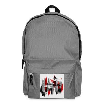 Abstraction Rouge Noir Gris - Sac à dos - gris éléphant - Devant