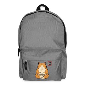 Funny Meditating Cat Yoga Mum Gift - Backpack - elephant grey - Front