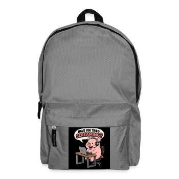 Cochon au bureau des casques - Sac à dos - gris éléphant - Devant