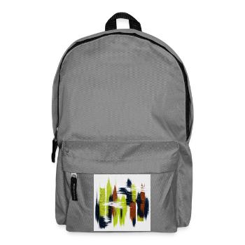 Éclats abstraits Vert Bleu Brun - Sac à dos - gris éléphant - Devant