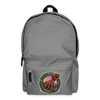 Raptor Christmas Wreath Dino-Festive - Backpack - elephant grey - Front