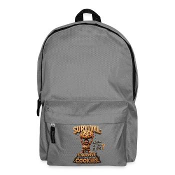L’homme des cavernes avec des biscuits : Survie - Sac à dos - gris éléphant - Devant