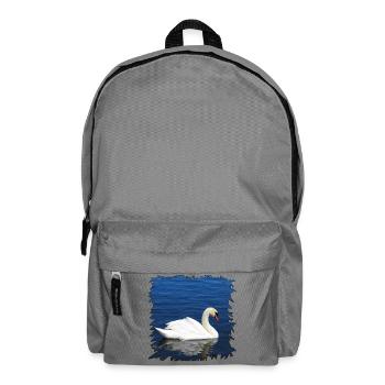Weißer Schwan auf blauem Wasser - Rucksack - Mittelgrau - Vorne