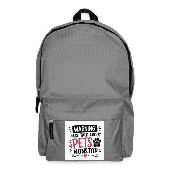 Warning: Pet Talk Incessantly - Backpack - elephant grey - Front