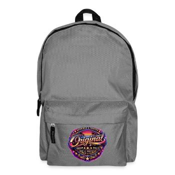 Retro 1980s Neon Synthwave Original 1987 Badge - Backpack - elephant grey - Front