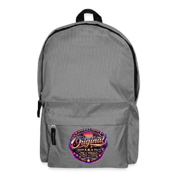 Insigne rétro Neon Synthwave des années 1980 Original 1986 - Sac à dos - gris éléphant - Devant