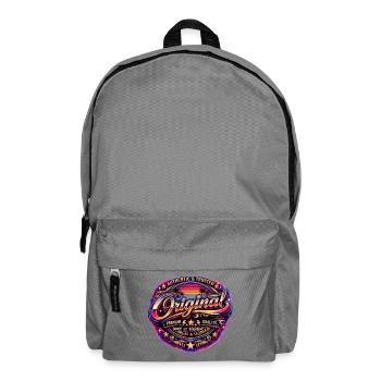 Retro 1980s Neon Synthwave Original 1989 Badge - Backpack - elephant grey - Front