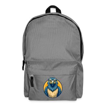 Falcon Kawaii Maskottchen-Cartoon-Clipart-Logo - Rucksack - Mittelgrau - Vorne