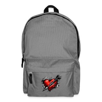 Herz mit Pfeil im Tattoo-Stil - Rucksack - Mittelgrau - Vorne