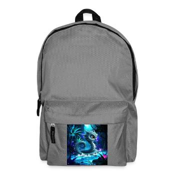 Bluish dragon in luminous jungle - Backpack - elephant grey - Front