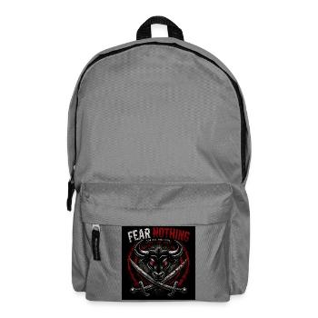 Stierkopf mit gekreuzten Schwertern - Rucksack - Mittelgrau - Vorne