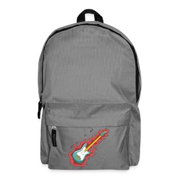 Guitar On Fire Funny Gift T-Shirt - Backpack - elephant grey - Front