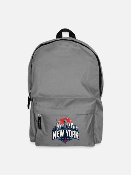 New York Skyline Retro Grafik - Rucksack - Mittelgrau