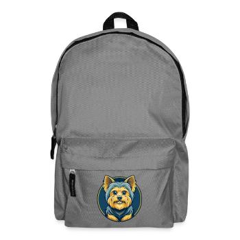 Yorkshire Terrier Hund Kawaii Cartoon Clipart Logo - Rucksack - Mittelgrau - Vorne