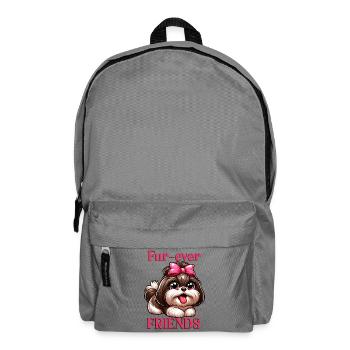 Amis de poils Mignonne Shih Tzu, fille mignonne - Sac à dos - gris éléphant - Devant