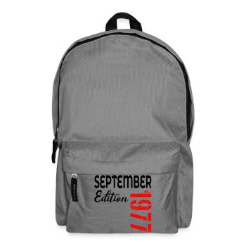 49. Geburtstag - September 1977 - Rucksack - Mittelgrau - Vorne