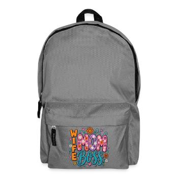 Wife Mom Chefin - Blumen-Design für Mama & Ehefrau - Rucksack - Mittelgrau - Vorne