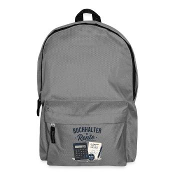 Buchhalter in Rente – Taschenrechner Füller Rente - Rucksack - Mittelgrau - Vorne