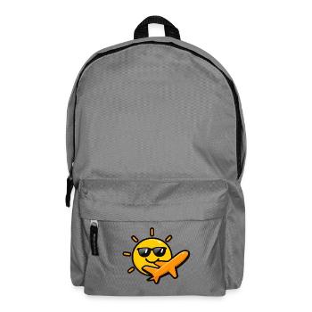 Lustiges Urlaub Motiv mit Flugzeug & Sonne - Rucksack - Mittelgrau - Vorne
