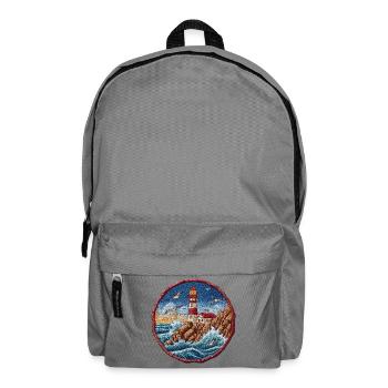 Leuchtturm am rauen Küstenriff - Rucksack - Mittelgrau - Vorne