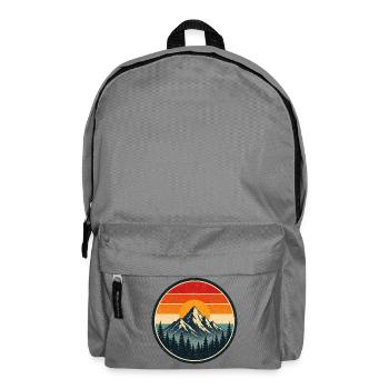 Mountain Retro Emblem Vintage-Stil Grafik - Rucksack - Mittelgrau - Vorne
